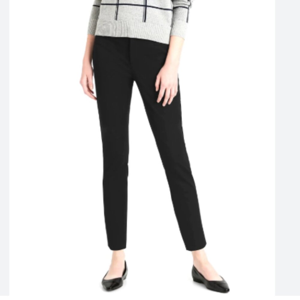 Banana Republic Factory Black Sloan Mid Rise Pants Slim Ankle 10 NWT